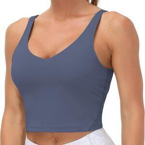 THE GYM PEOPLE Womens' Longline Sports Bra Tank  Size XS Ink Blue